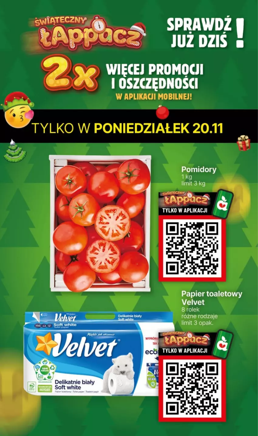 Gazetka promocyjna Delikatesy Centrum - Gazetka DC45 pon-sr - ważna 20.11 do 22.11.2023 - strona 3 - produkty: Papier, Papier toaletowy, Pomidory, Velvet