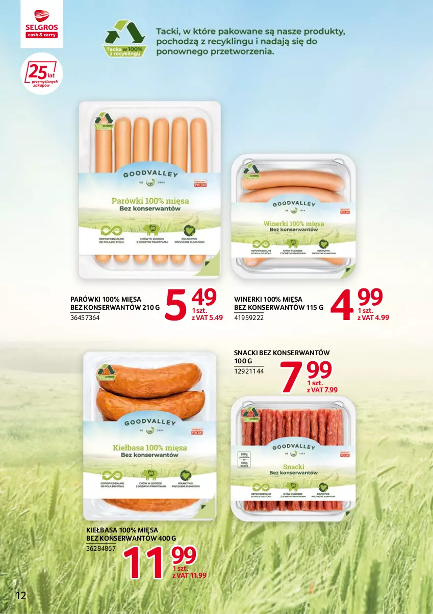 Gazetka promocyjna Selgros - Katalog Markowe Produkty - ważna 22.04 do 31.12.2022 - strona 12 - produkty: Kiełbasa, Parówki, Ser