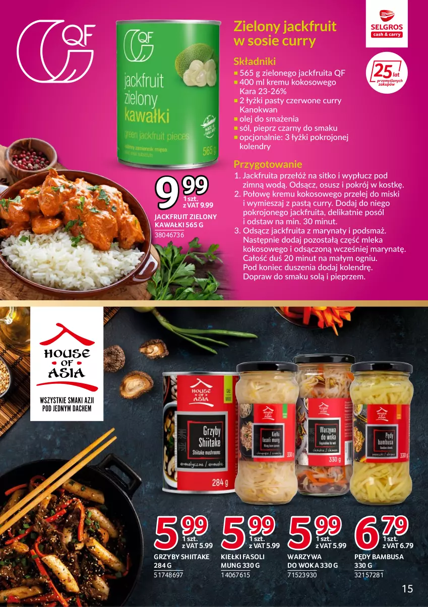 Gazetka promocyjna Selgros - Katalog Markowe Produkty - ważna 22.04 do 31.12.2022 - strona 15 - produkty: Fa, Fasoli mung, Grzyby, Grzyby shiitake, Kawa, Kiełki, Pędy bambusa, Warzywa, Warzywa do woka