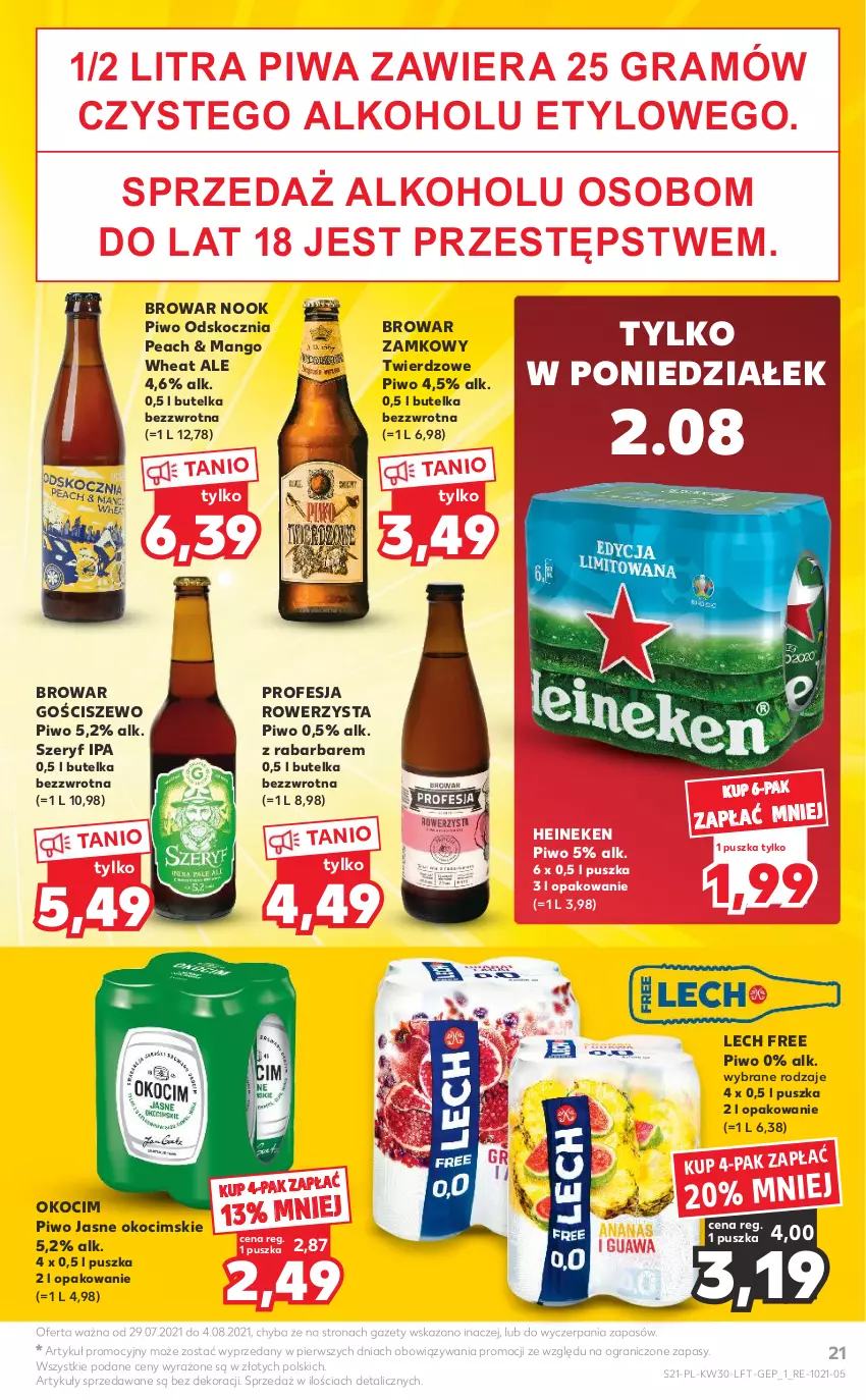 Gazetka promocyjna Kaufland - OFERTA TYGODNIA - ważna 29.07 do 04.08.2021 - strona 21 - produkty: Gra, Heineken, Koc, Mango, Okocim, Piwa, Piwo, Piwo jasne, Rower