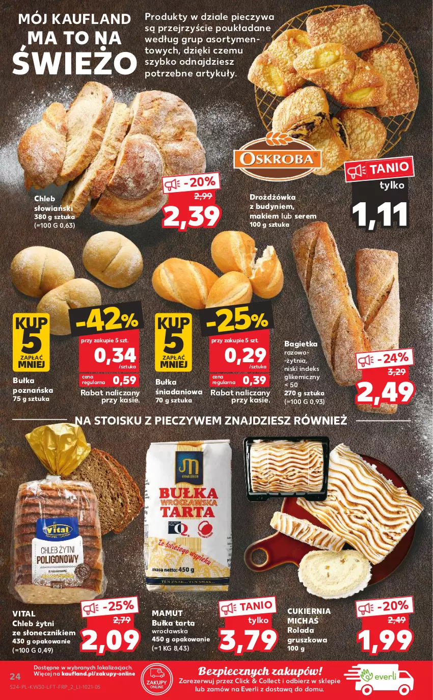 Gazetka promocyjna Kaufland - OFERTA TYGODNIA - ważna 29.07 do 04.08.2021 - strona 24 - produkty: Bagietka, Bułka, Bułka tarta, Chleb, Cukier, Danio, Piec, Rolada, Ser, Tarta