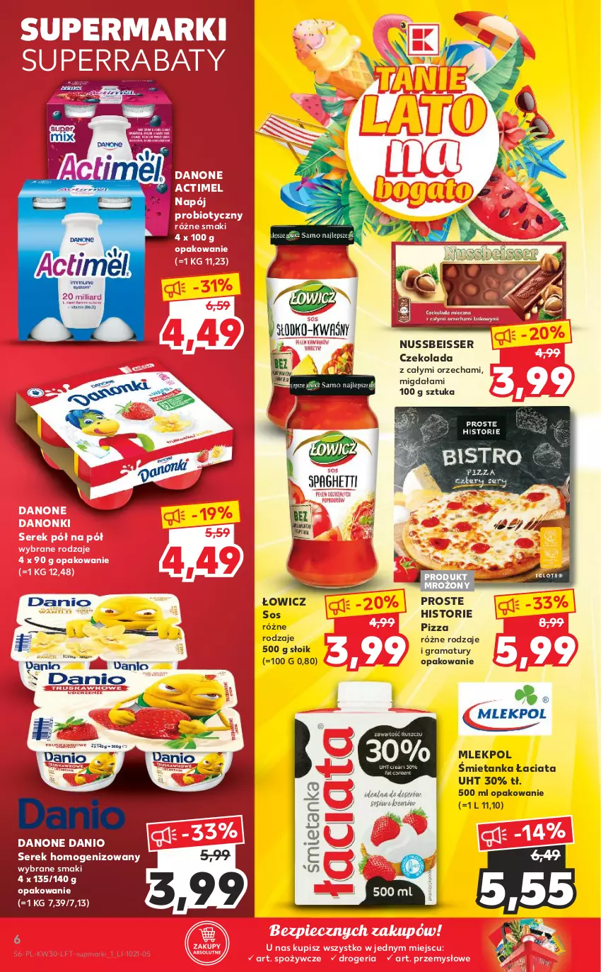 Gazetka promocyjna Kaufland - OFERTA TYGODNIA - ważna 29.07 do 04.08.2021 - strona 6 - produkty: Actimel, Czekolada, Danio, Danone, Danonki, Gra, Napój, Piec, Pizza, Rama, Ser, Serek, Serek homogenizowany, Sos