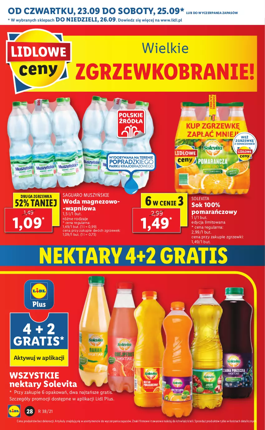 Gazetka promocyjna Lidl - GAZETKA - ważna 23.09 do 26.09.2021 - strona 28 - produkty: Gra, Magnez, Mus, Nektar, Sok, Woda