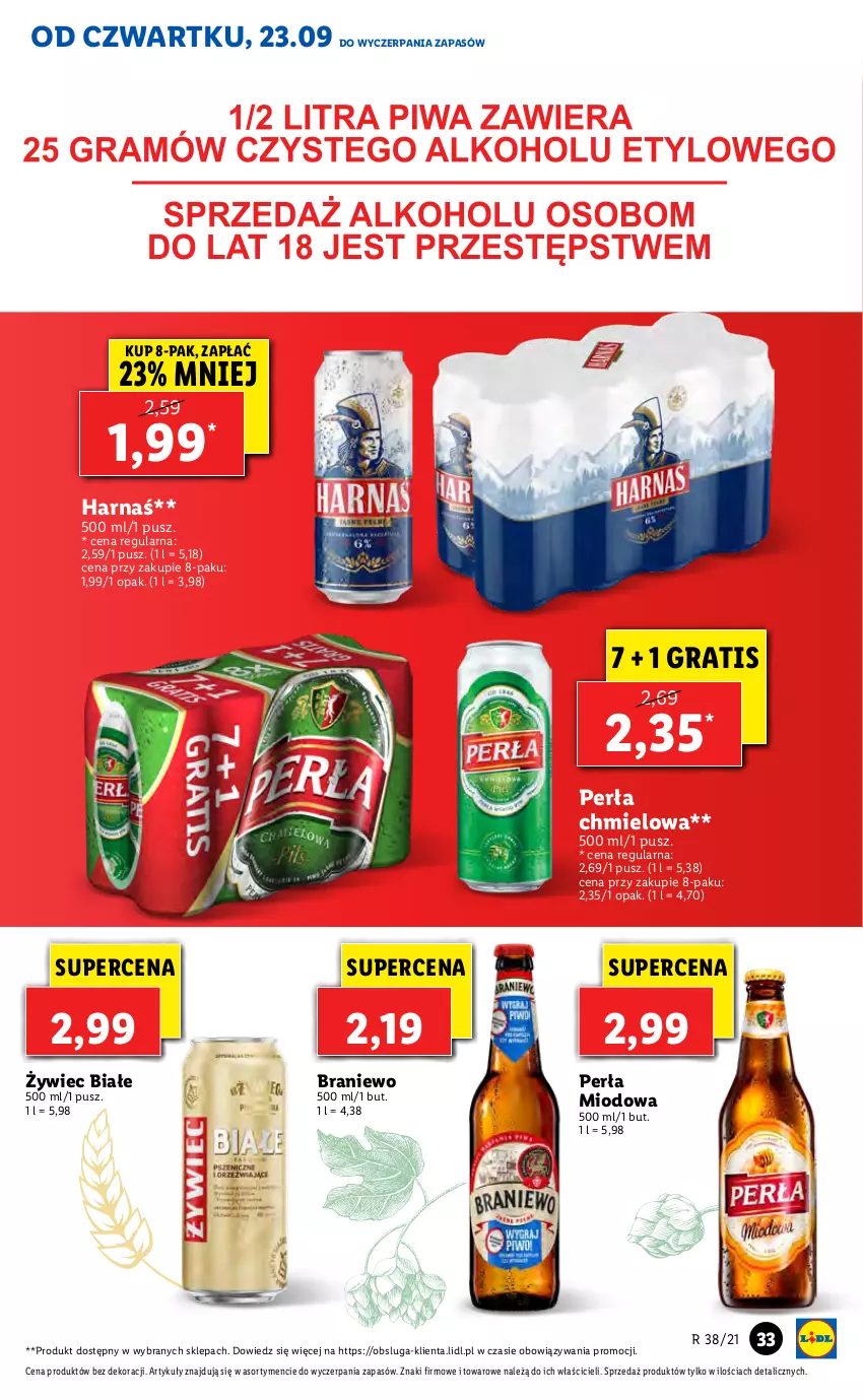 Gazetka promocyjna Lidl - GAZETKA - ważna 23.09 do 26.09.2021 - strona 33 - produkty: Gra, Harnaś, Perła