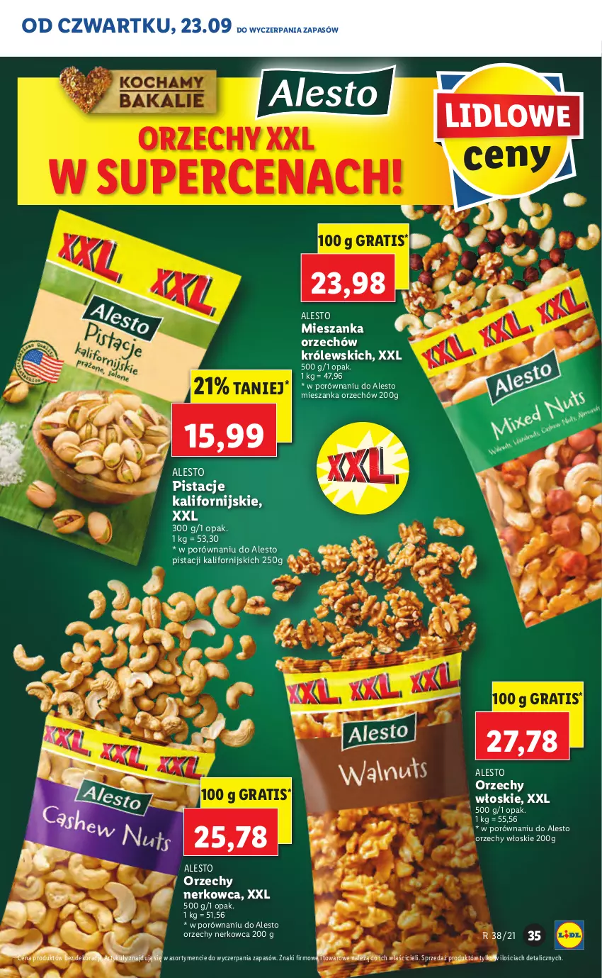 Gazetka promocyjna Lidl - GAZETKA - ważna 23.09 do 26.09.2021 - strona 35 - produkty: Gra, Królewski, Orzechy włoskie, Pistacje, Por