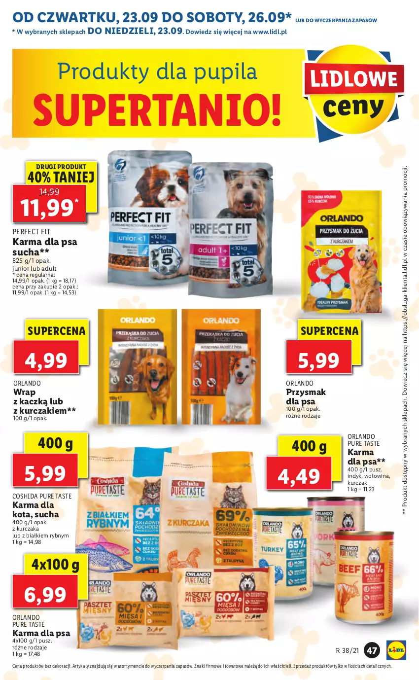 Gazetka promocyjna Lidl - GAZETKA - ważna 23.09 do 26.09.2021 - strona 47 - produkty: Kurczak, Przysmak dla psa, Pur, Wołowina