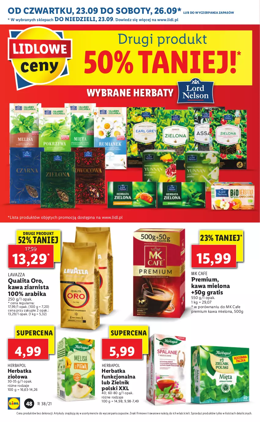 Gazetka promocyjna Lidl - GAZETKA - ważna 23.09 do 26.09.2021 - strona 48 - produkty: Gra, Herbapol, Kawa, Kawa mielona, Kawa ziarnista, Lavazza, Por