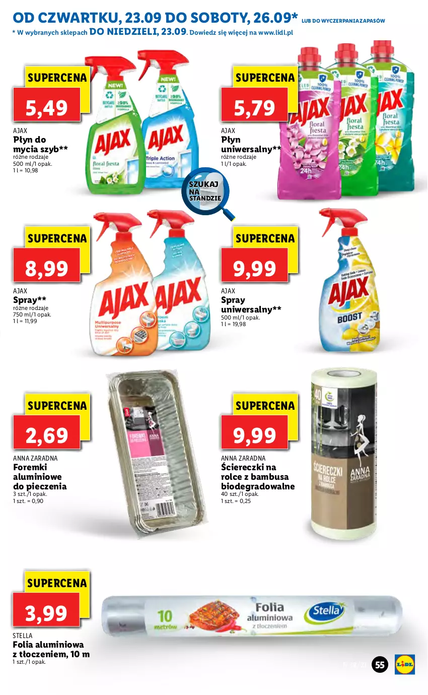 Gazetka promocyjna Lidl - GAZETKA - ważna 23.09 do 26.09.2021 - strona 55 - produkty: Ajax, Folia aluminiowa, Foremki, Gra, Piec, Płyn do mycia