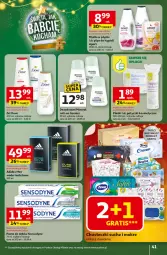 Gazetka promocyjna Auchan - Gazetka Święta jak babcię kocham Hipermarket Auchan - Gazetka - ważna od 03.12 do 03.12.2025 - strona 41 - produkty: Patyczki kosmetyczne, Płyn do kąpieli, Mydło w płynie, Gra, Dezodorant, Pasta do zębów, Adidas, Dove, Woda toaletowa, Chusteczki, Garnier, Mydło, Woda, Sensodyne