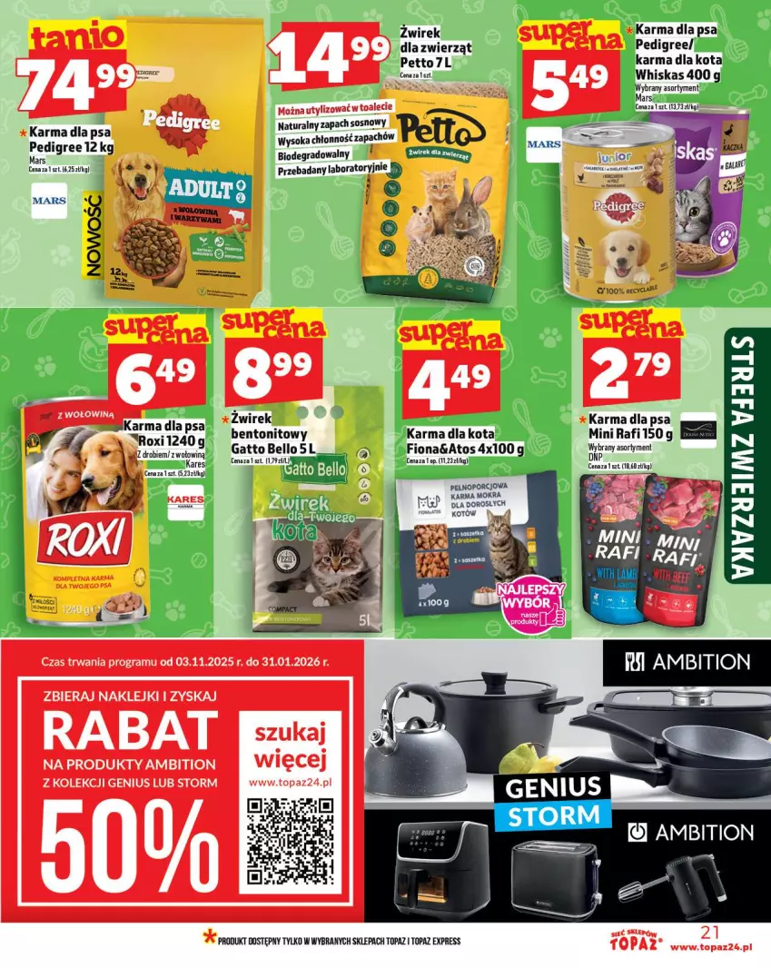 Gazetka promocyjna Topaz - Gazetka - ważna 06.11 do 12.11.2025 - strona 21 - produkty: Ambition, Gra, Klej, Por, Sok, Sos, Top