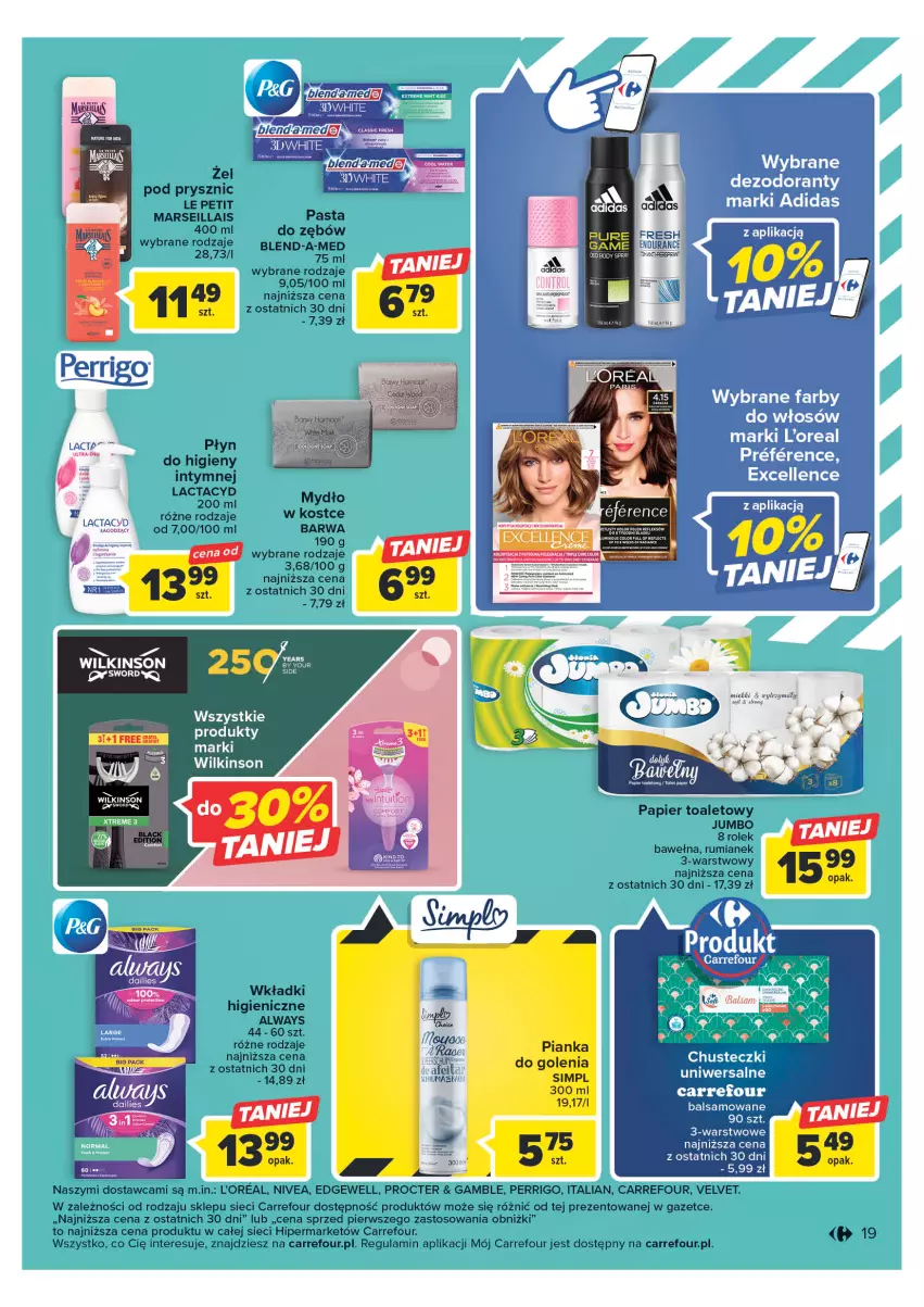 Gazetka promocyjna Carrefour - Gazetka Carrefour - ważna 23.05 do 03.06.2023 - strona 19 - produkty: Always, Blend-a-Med, Mars, Mydło, Nivea, Papier, Papier toaletowy, Rum, Velvet, Wełna, Wkładki