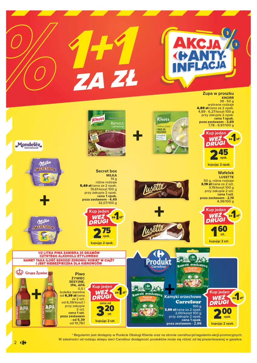 Gazetka promocyjna Carrefour - Gazetka Carrefour - ważna 23.05 do 03.06.2023 - strona 2 - produkty: Knorr, Kosz, Milka, Piwo, Zupa