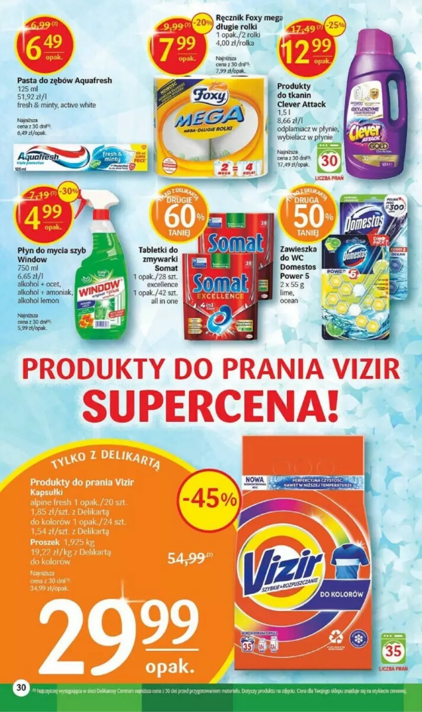 Gazetka promocyjna Delikatesy Centrum - ważna 17.08 do 23.08.2023 - strona 24 - produkty: Aquafresh, Foxy, Kokos, Odplamiacz, Pasta do zębów, Ręcznik, Rolki, Somat, Tablet, Zmywarki