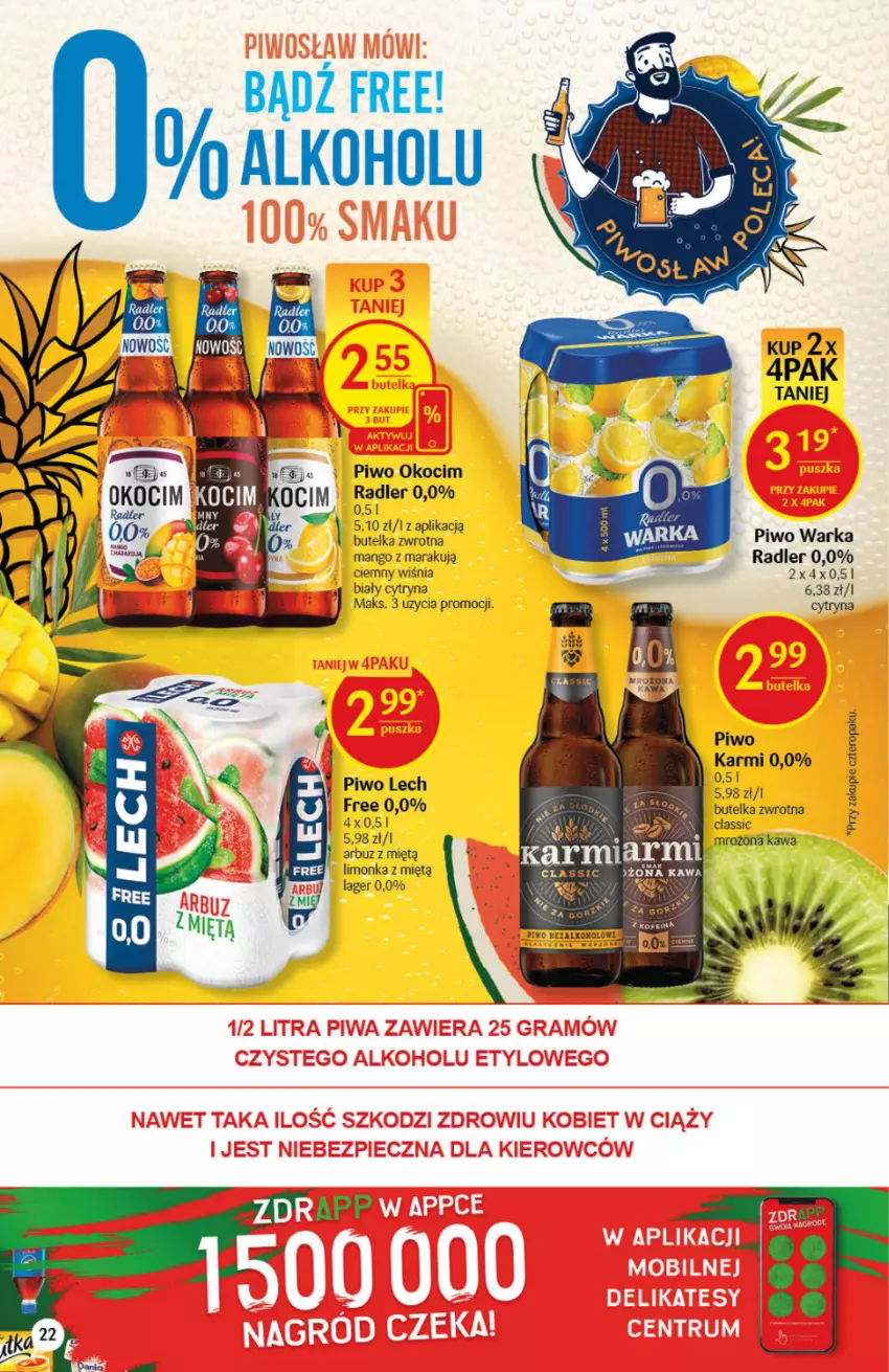 Gazetka promocyjna Delikatesy Centrum - Gazetka DC43 n. fresh - ważna 28.10 do 03.11.2021 - strona 22 - produkty: Arbuz, Karmi, Kawa, Koc, Limonka, Mango, Okocim, Piwo, Radler, Warka