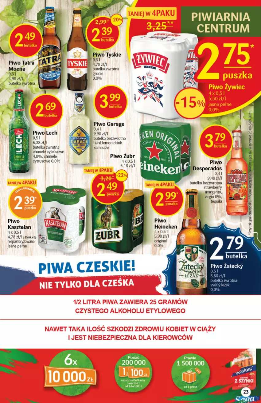 Gazetka promocyjna Delikatesy Centrum - Gazetka DC43 n. fresh - ważna 28.10 do 03.11.2021 - strona 23 - produkty: Gin, Heineken, Kasztelan, Piwa, Piwo, Tatra, Tequila, Tyskie