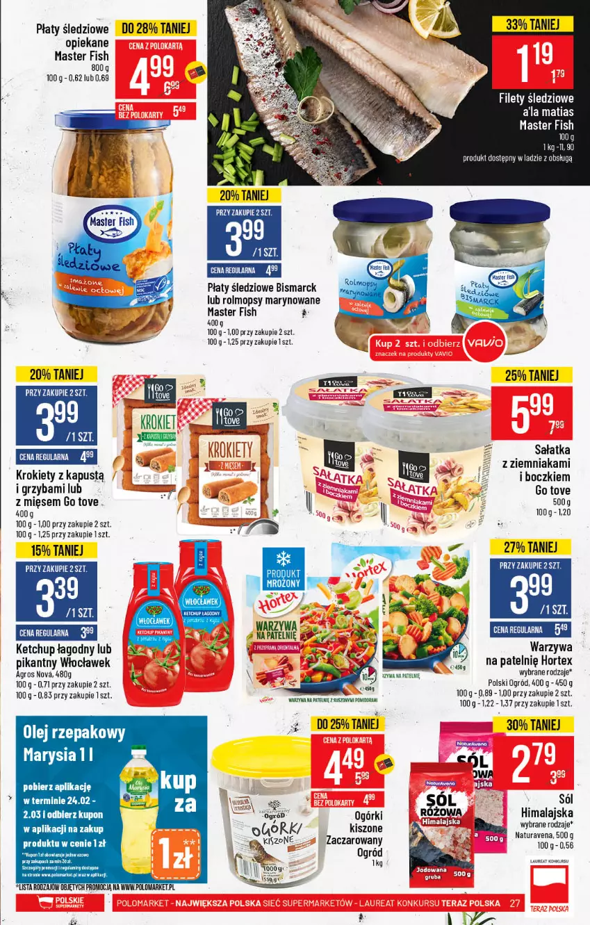 Gazetka promocyjna PoloMarket - Gazetka promocyjna  r - ważna 24.02 do 02.03.2021 - strona 27 - produkty: Hortex, Kapustą, Ketchup, Krokiety, Laur, Mop, Ogród, Olej, Płaty śledziowe, Sól, Warzywa