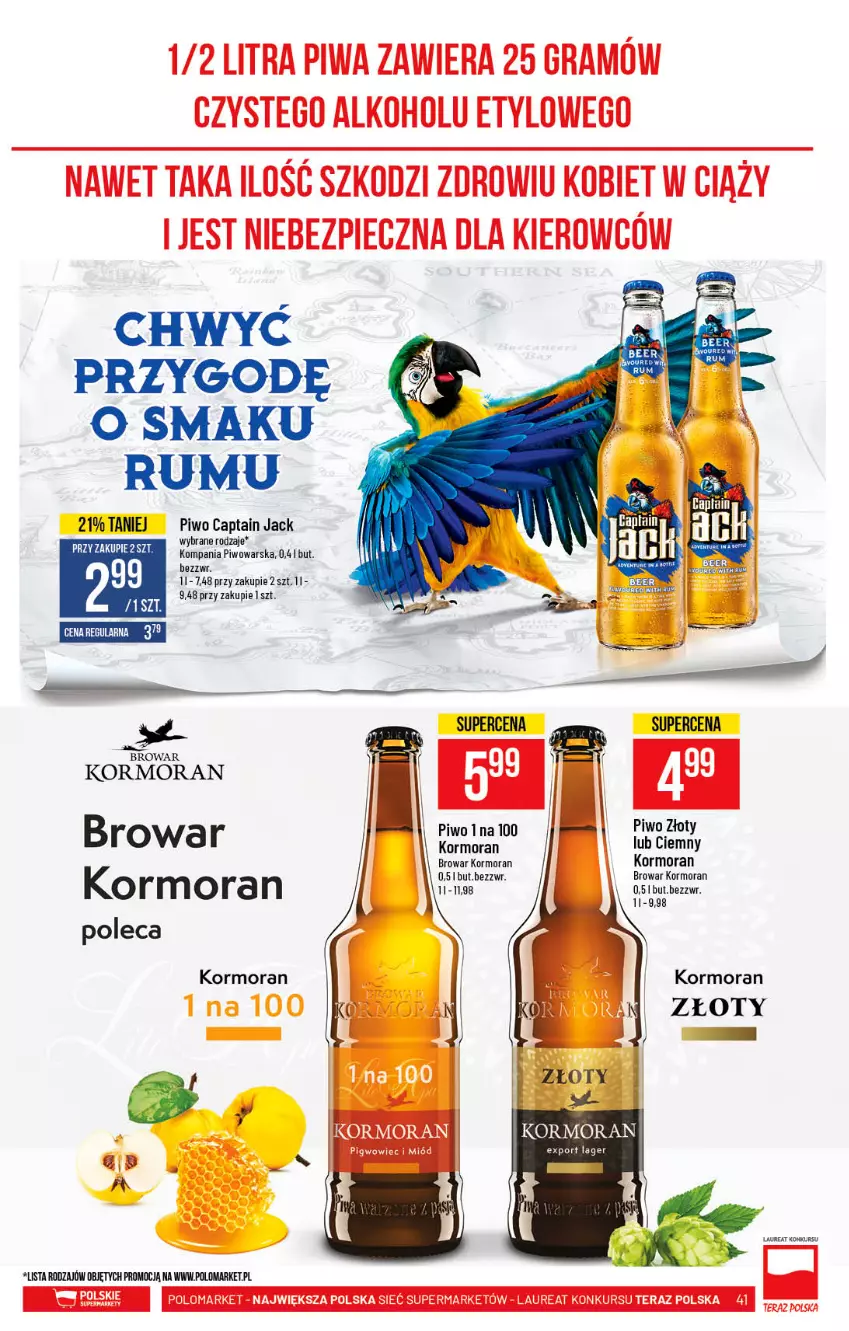 Gazetka promocyjna PoloMarket - Gazetka promocyjna  r - ważna 24.02 do 02.03.2021 - strona 41 - produkty: Captain Jack, Gra, Laur, Piec, Piwa, Piwo, Por, Rum, Tera