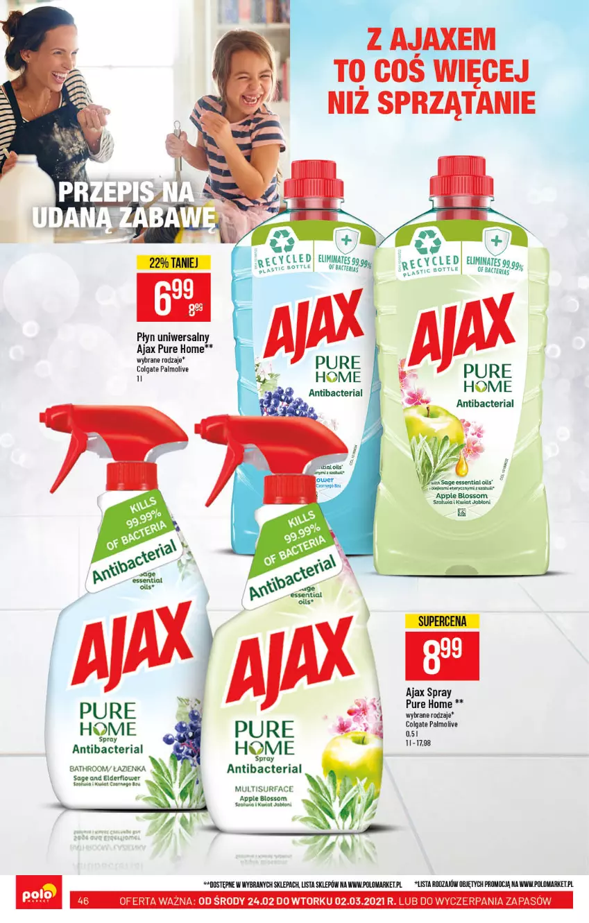 Gazetka promocyjna PoloMarket - Gazetka promocyjna  r - ważna 24.02 do 02.03.2021 - strona 46 - produkty: Ajax, Colgate, Fa, LG, Palmolive, Pur, Sprzątanie, Surf