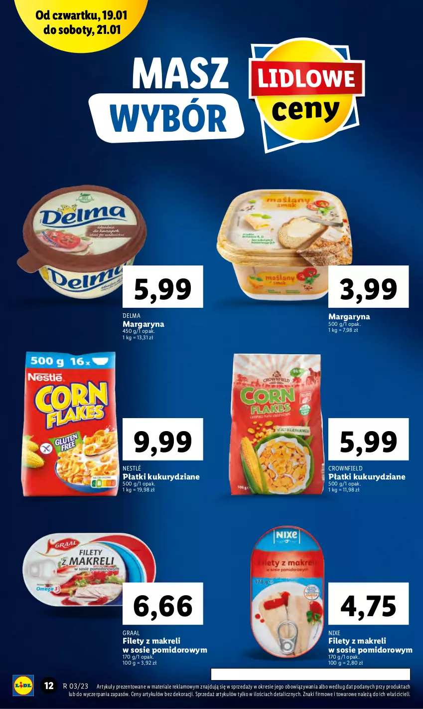 Gazetka promocyjna Lidl - GAZETKA - ważna 19.01 do 21.01.2023 - strona 12 - produkty: Delma, Gra, Graal, Margaryna, Nestlé, Sos