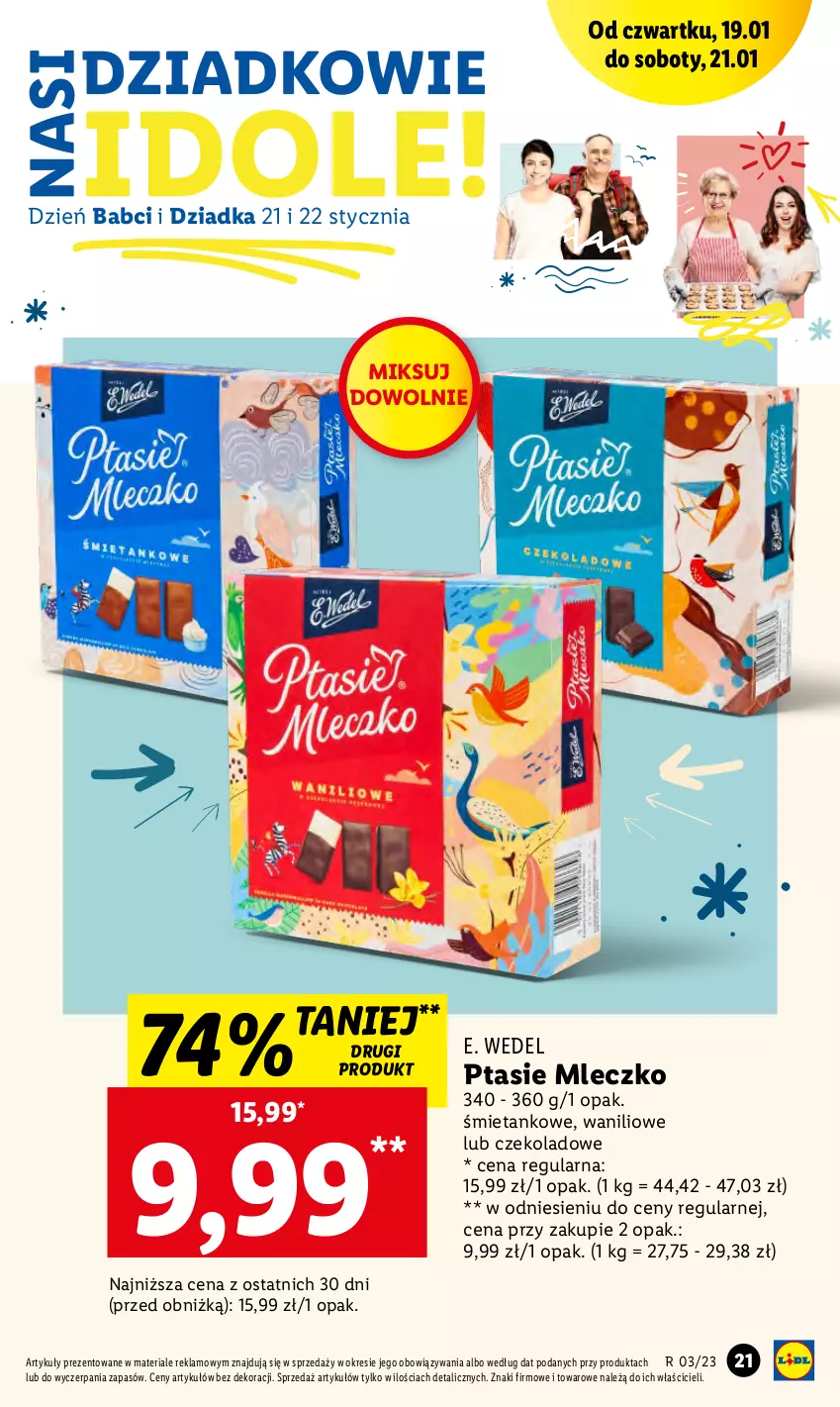 Gazetka promocyjna Lidl - GAZETKA - ważna 19.01 do 21.01.2023 - strona 25 - produkty: E. Wedel, Mleczko, Ptasie mleczko