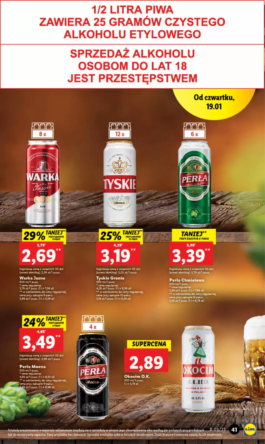 Gazetka promocyjna Lidl - GAZETKA - ważna 19.01 do 21.01.2023 - strona 47 - produkty: Gra, Koc, Okocim, Perła, Piwa