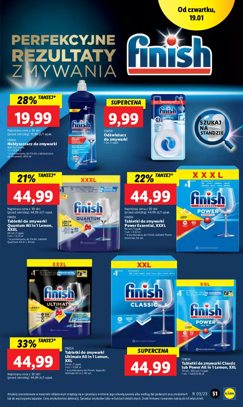 Gazetka promocyjna Lidl - GAZETKA - ważna 19.01 do 21.01.2023 - strona 57 - produkty: Finish, Odświeżacz do zmywarki, Por, Tablet, Tabletki do zmywarki, Zmywarki