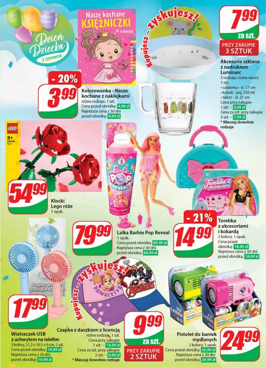 Gazetka promocyjna Dino - Gazetka 22 / 2024 - ważna 29.05 do 04.06.2024 - strona 51 - produkty: Barbie, Czapka, Klej, Koc, Kolorowanka, Lalka, Pistolet, Telefon