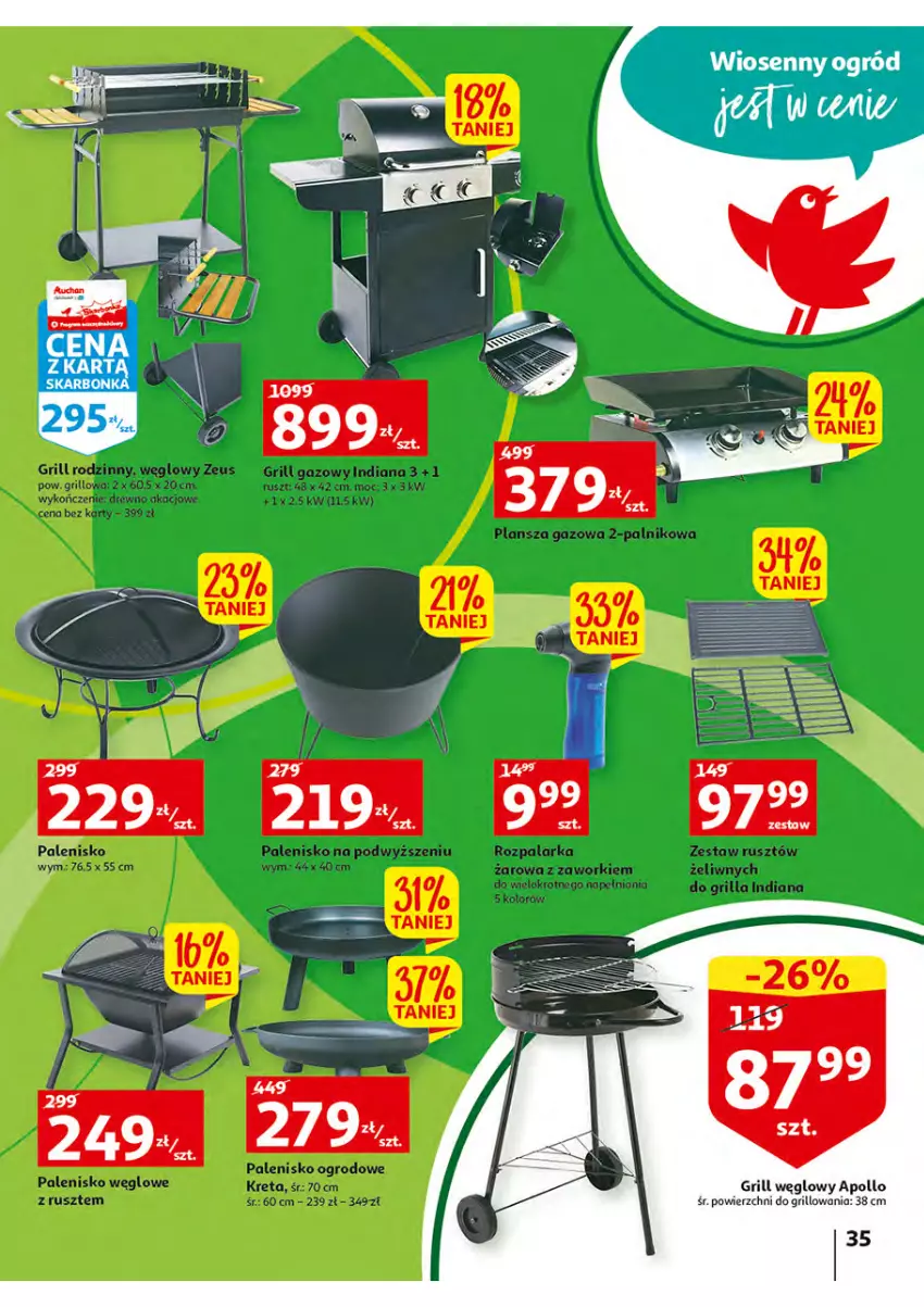 Gazetka promocyjna Auchan - Włoska kuchnia jest w cenie Hipermarkety - ważna 05.05 do 11.05.2022 - strona 35 - produkty: Grill, Grill gazowy, Kret, Palenisko, Zaworki