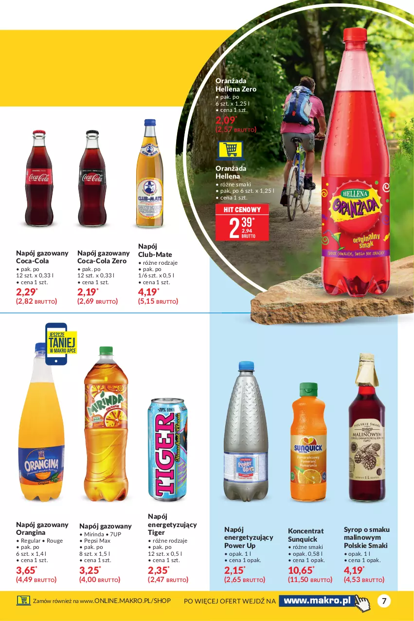 Gazetka promocyjna Makro - [Oferta specjalna] Letni relaks - ważna 13.07 do 26.07.2021 - strona 7 - produkty: 7up, Coca-Cola, Gin, Hellena, Mirinda, Napój, Napój gazowany, Oranżada, Pepsi, Pepsi max, Syrop, Tiger