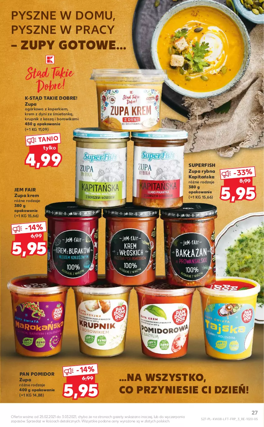 Gazetka promocyjna Kaufland - OFERTA TYGODNIA - ważna 25.02 do 03.03.2021 - strona 27 - produkty: Fa, Krupnik, Zupa, Zupa ogórkowa