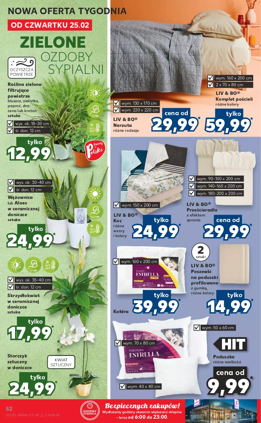 Gazetka promocyjna Kaufland - OFERTA TYGODNIA - ważna 25.02 do 03.03.2021 - strona 52 - produkty: Koc, Kołdra, Komplet pościeli, Narzuta, Piec, Poduszka, Pościel, Prześcieradło, Storczyk, Tera