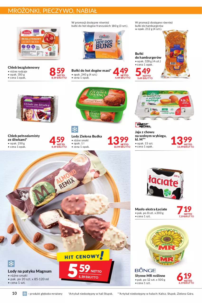 Gazetka promocyjna Makro - [Oferta promocyjna] Artykuły spożywcze i przemysłowe - ważna 09.08 do 22.08.2022 - strona 10 - produkty: Bułki do hot dogów, Burger, Chleb, Chleb bezglutenowy, Hamburger, Hot dog, Jaja, Lody, Masło, Piec, Pieczywo, Słynne, Słynne MR Roślinne, Zielona Budka