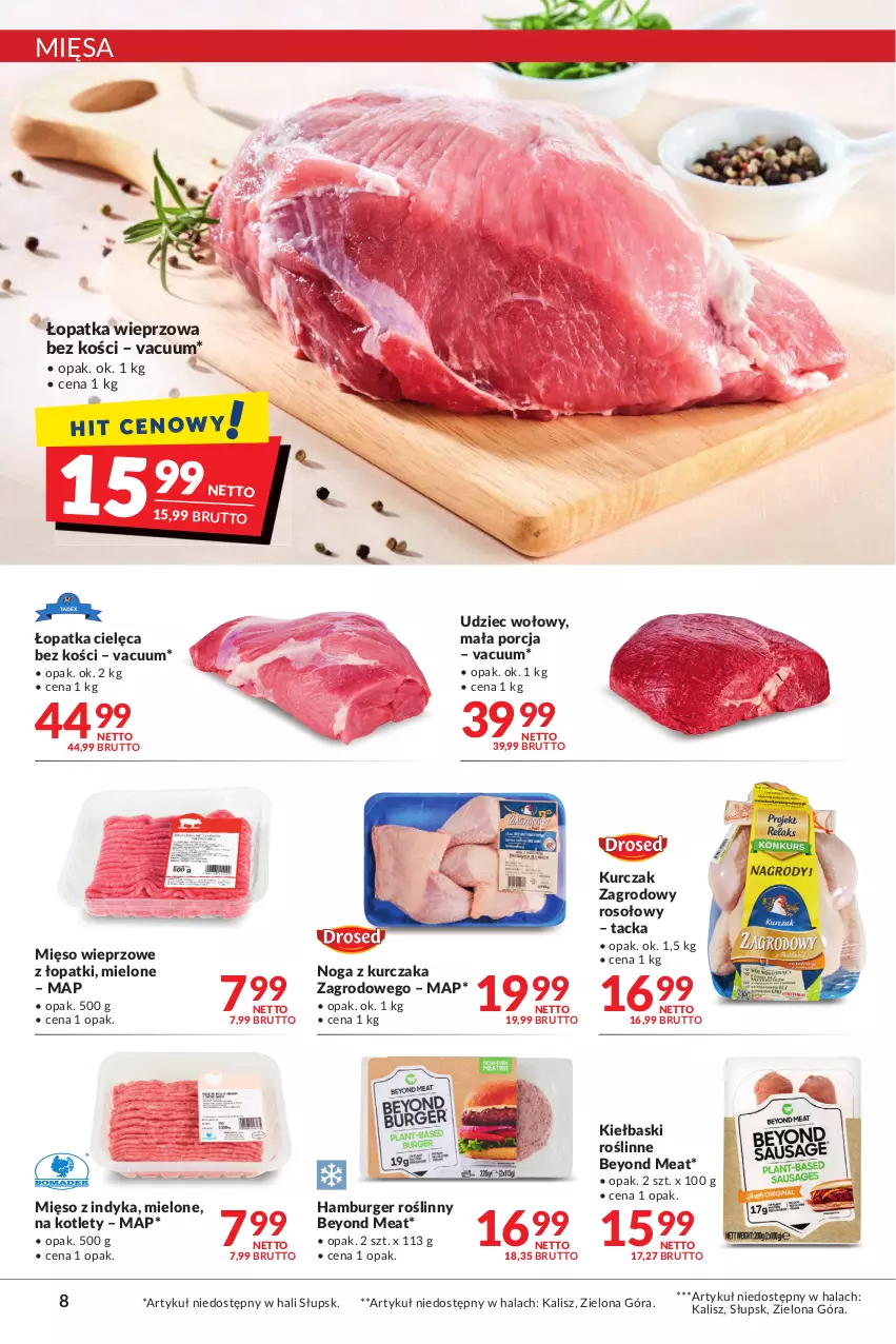 Gazetka promocyjna Makro - [Oferta promocyjna] Artykuły spożywcze i przemysłowe - ważna 09.08 do 22.08.2022 - strona 8 - produkty: Burger, Hamburger, Kotlet, Kurczak, Mięso, Mięso wieprzowe, Mięso z indyka, Por, Udziec wołowy