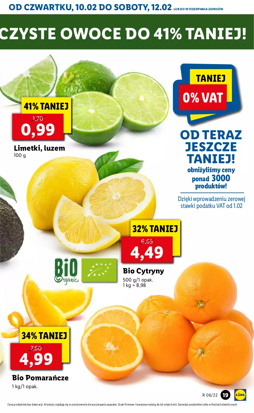 Gazetka promocyjna Lidl - GAZETKA - ważna 10.02 do 12.02.2022 - strona 19 - produkty: Cytryny, Owoce, Pomarańcze, Tera