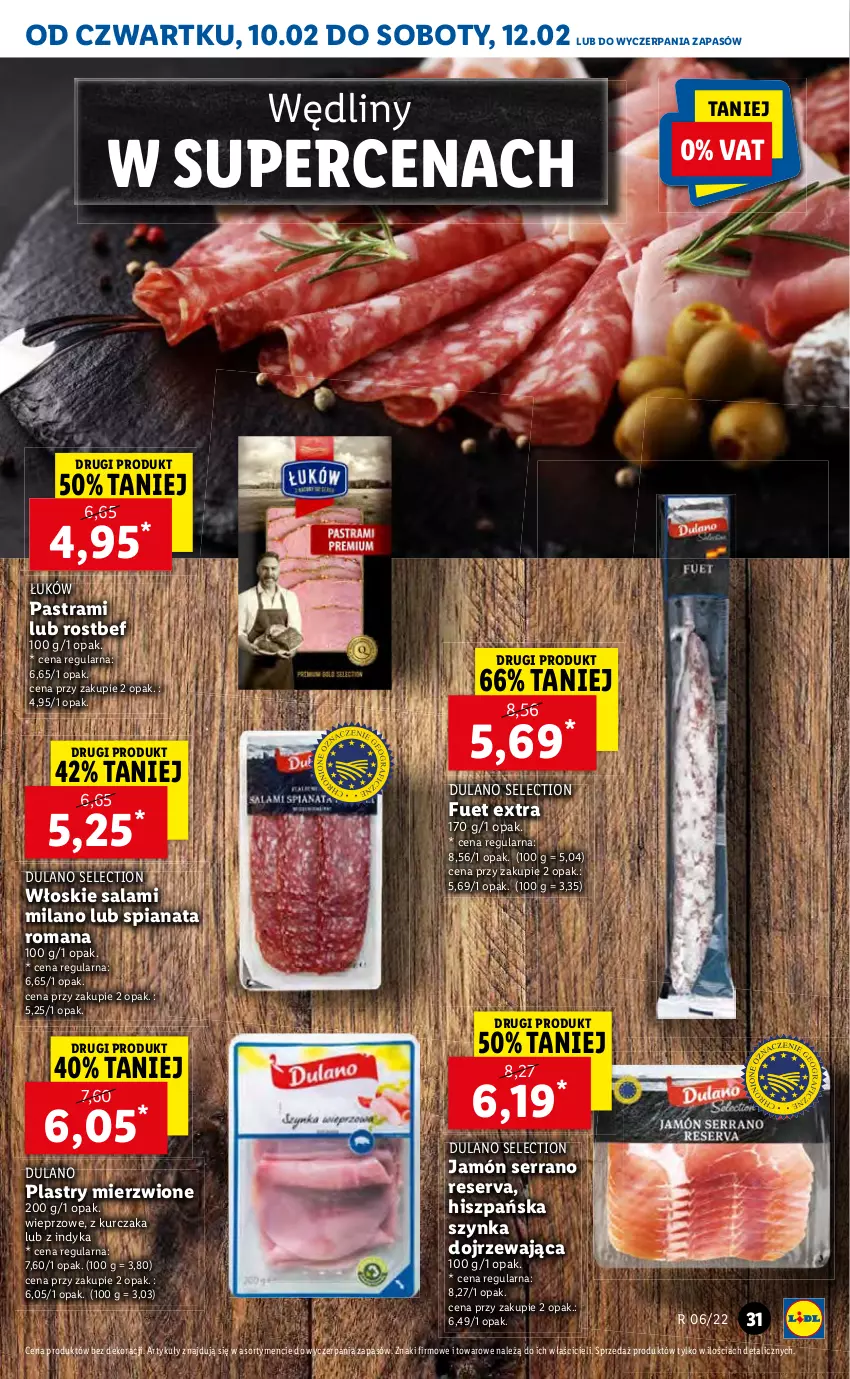 Gazetka promocyjna Lidl - GAZETKA - ważna 10.02 do 12.02.2022 - strona 31 - produkty: Kurczak, Salami, Ser, Szynka