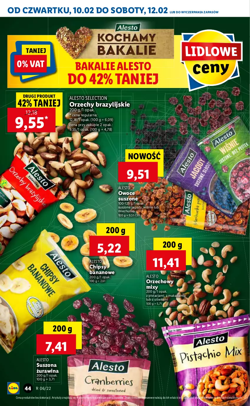 Gazetka promocyjna Lidl - GAZETKA - ważna 10.02 do 12.02.2022 - strona 44 - produkty: Owoce, Owoce suszone