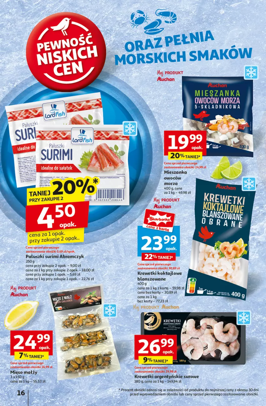 Gazetka promocyjna Auchan - Gazetka Pewność Niskich Cen Hipermarket Auchan - ważna 05.09 do 11.09.2024 - strona 18 - produkty: Krewetki, LG, Mecze, Mięso, Surimi