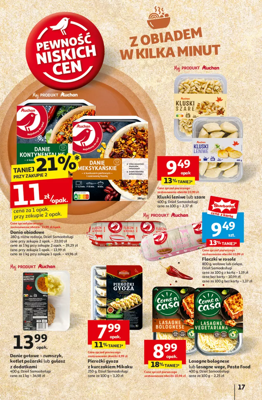 Gazetka promocyjna Auchan - Gazetka Pewność Niskich Cen Hipermarket Auchan - ważna 05.09 do 11.09.2024 - strona 19 - produkty: Danie gotowe, Kotlet, Kurczak, Lasagne, Lasagne bolognese, Rum, Vegeta