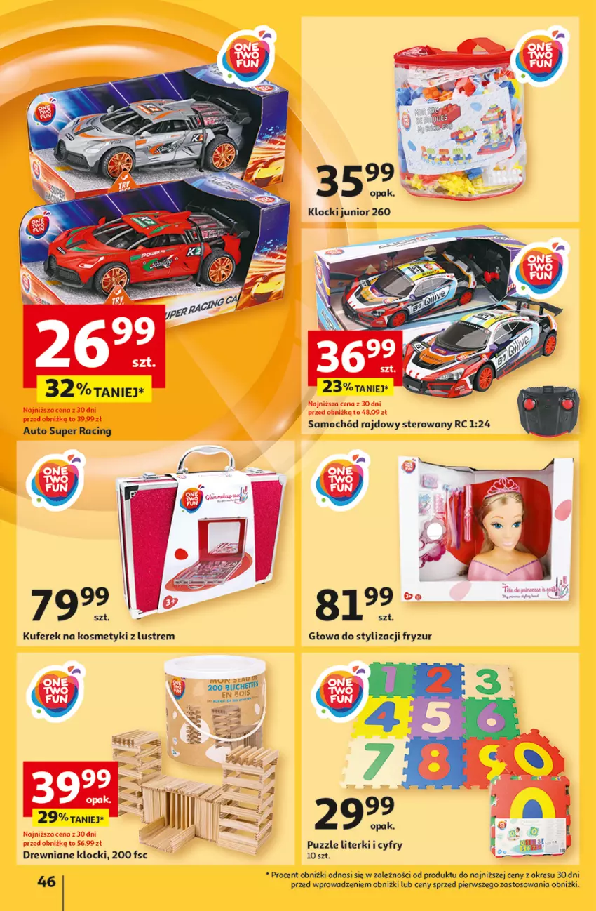 Gazetka promocyjna Auchan - Gazetka Pewność Niskich Cen Hipermarket Auchan - ważna 05.09 do 11.09.2024 - strona 54 - produkty: Drewniane klocki, Klocki, Puzzle, Samochód