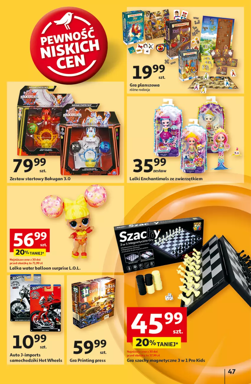 Gazetka promocyjna Auchan - Gazetka Pewność Niskich Cen Hipermarket Auchan - ważna 05.09 do 11.09.2024 - strona 55 - produkty: Chodzik, Enchantimals, Gra, Hot Wheels, L.O.L., Lalka, Por, Samochodziki, Szachy