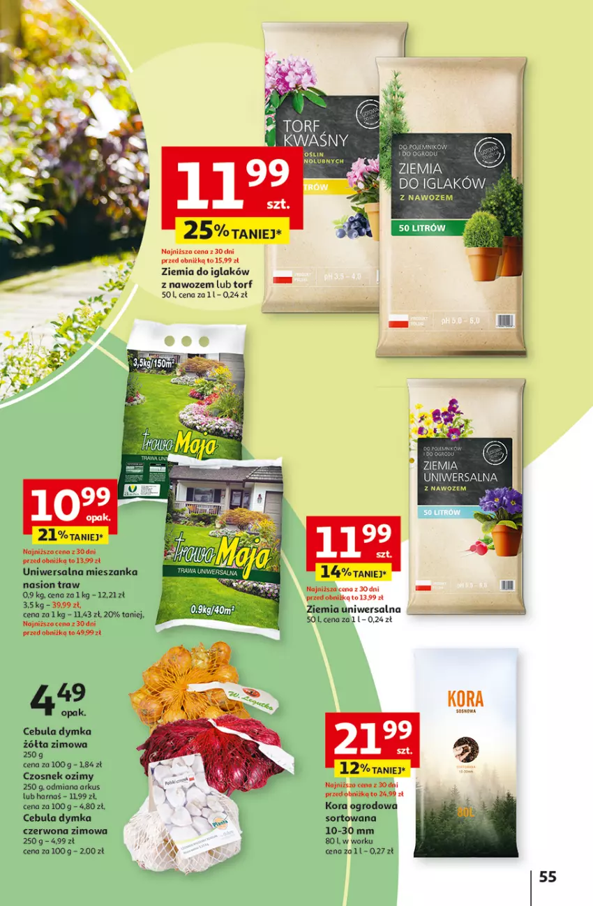 Gazetka promocyjna Auchan - Gazetka Pewność Niskich Cen Hipermarket Auchan - ważna 05.09 do 11.09.2024 - strona 63 - produkty: Cebula, Czosnek, Harnaś, Kora ogrodowa