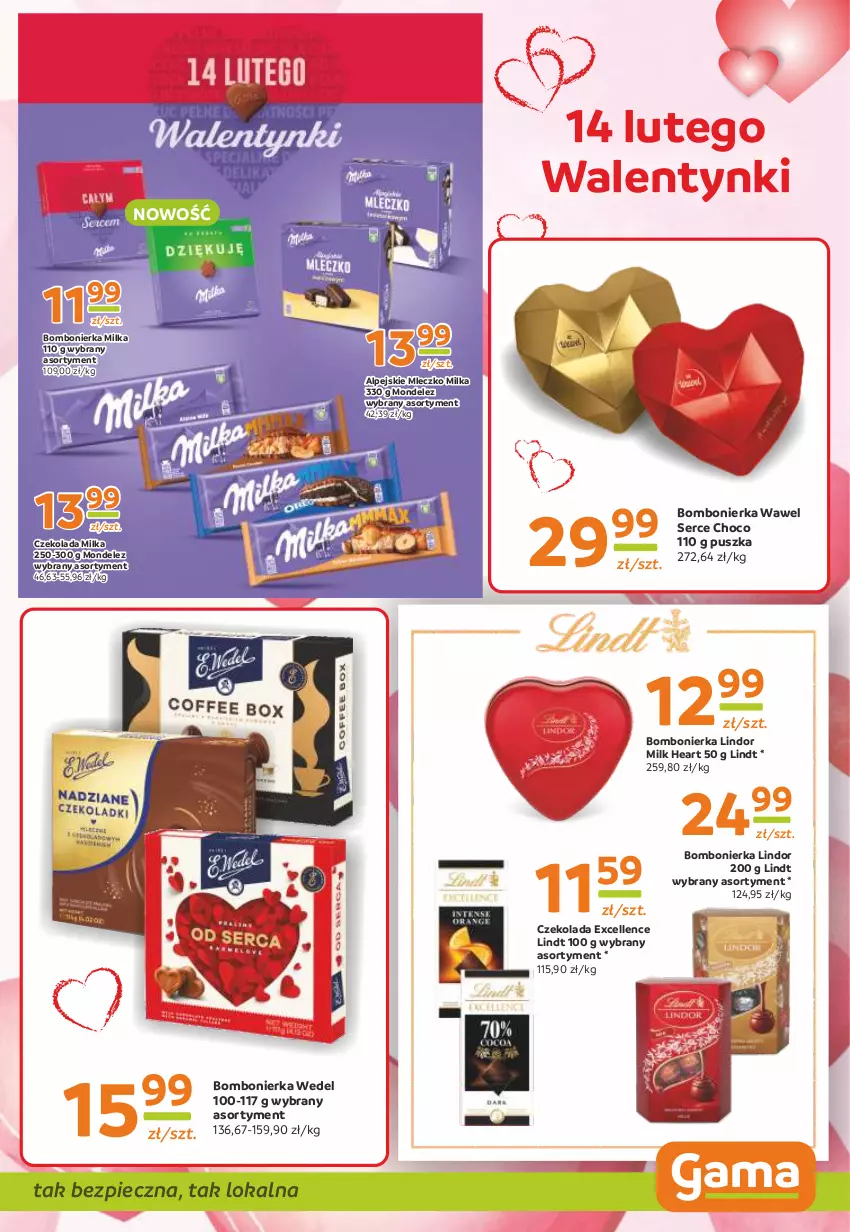 Gazetka promocyjna Gama - Gazetka Gama - ważna 08.02 do 20.02.2024 - strona 5 - produkty: Czekolada, Lindor, Lindt, Milka, Mleczko, Piec, Ser, Wawel