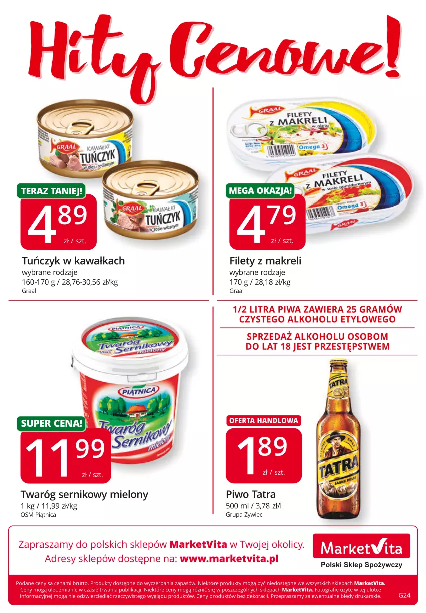 Gazetka promocyjna Market Vita - Gazetka promocyjna – Marketvita - ważna 02.12 do 12.12.2021 - strona 8 - produkty: Dres, Gra, Graal, Kawa, Piątnica, Piwa, Piwo, Ser, Tatra, Tuńczyk, Twaróg