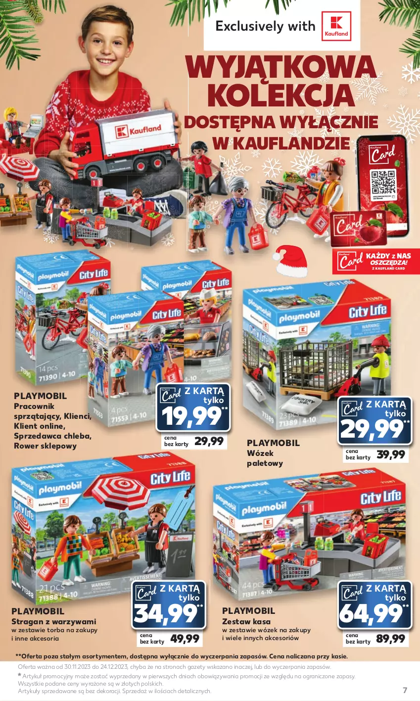 Gazetka promocyjna Kaufland - Kaufland - ważna 30.11 do 24.12.2023 - strona 7 - produkty: Chleb, Gra, LEGO, Mobil, Playmobil, Rower, Torba, Torba na zakupy, Warzywa, Wózek, Wózek na zakupy