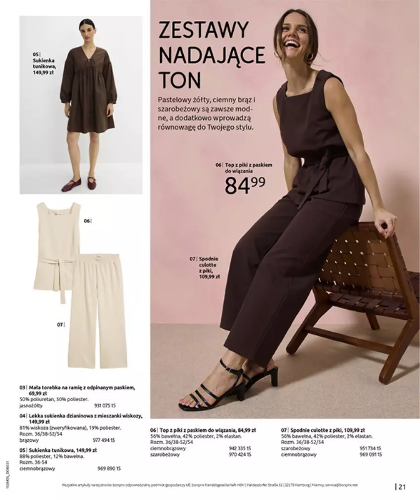 Gazetka promocyjna Bonprix - GOTOWA NA LATO? - ważna 04.05 do 31.05.2026 - strona 23 - produkty: Spodnie, Sukienka, Top, Torebka, Tusz, Wełna