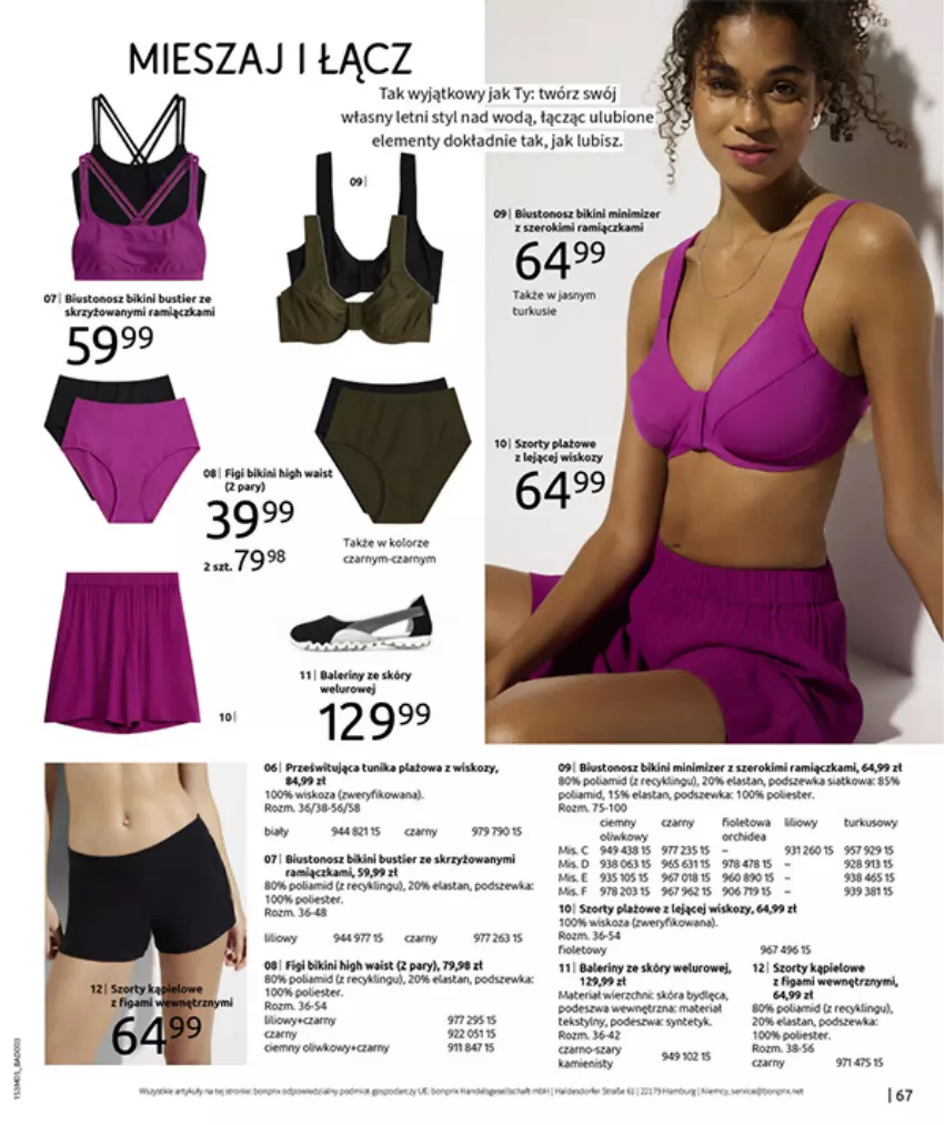 Gazetka promocyjna Bonprix - GOTOWA NA LATO? - ważna 04.05 do 31.05.2026 - strona 69 - produkty: AEG, Baleriny, Bikini, Biustonosz, Fa, Figi, Gra, Jaja, Ser, Sos, Szorty