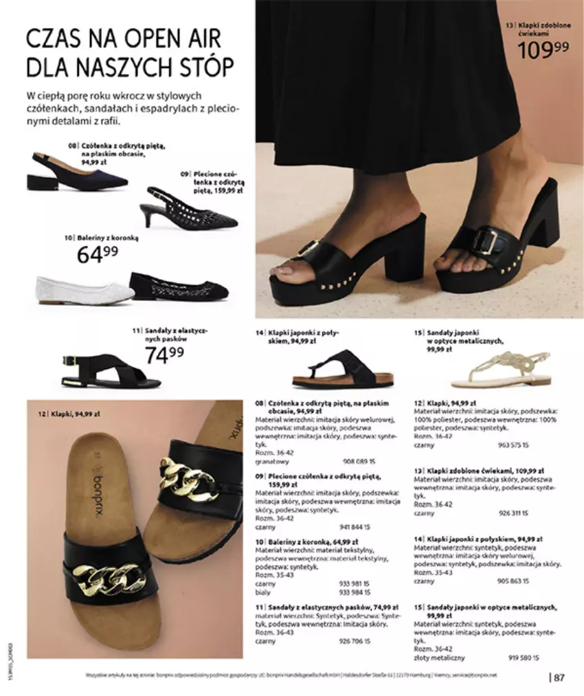 Gazetka promocyjna Bonprix - GOTOWA NA LATO? - ważna 04.05 do 31.05.2026 - strona 89 - produkty: Fa, Klapki, Por, Sandał, Sól, Top