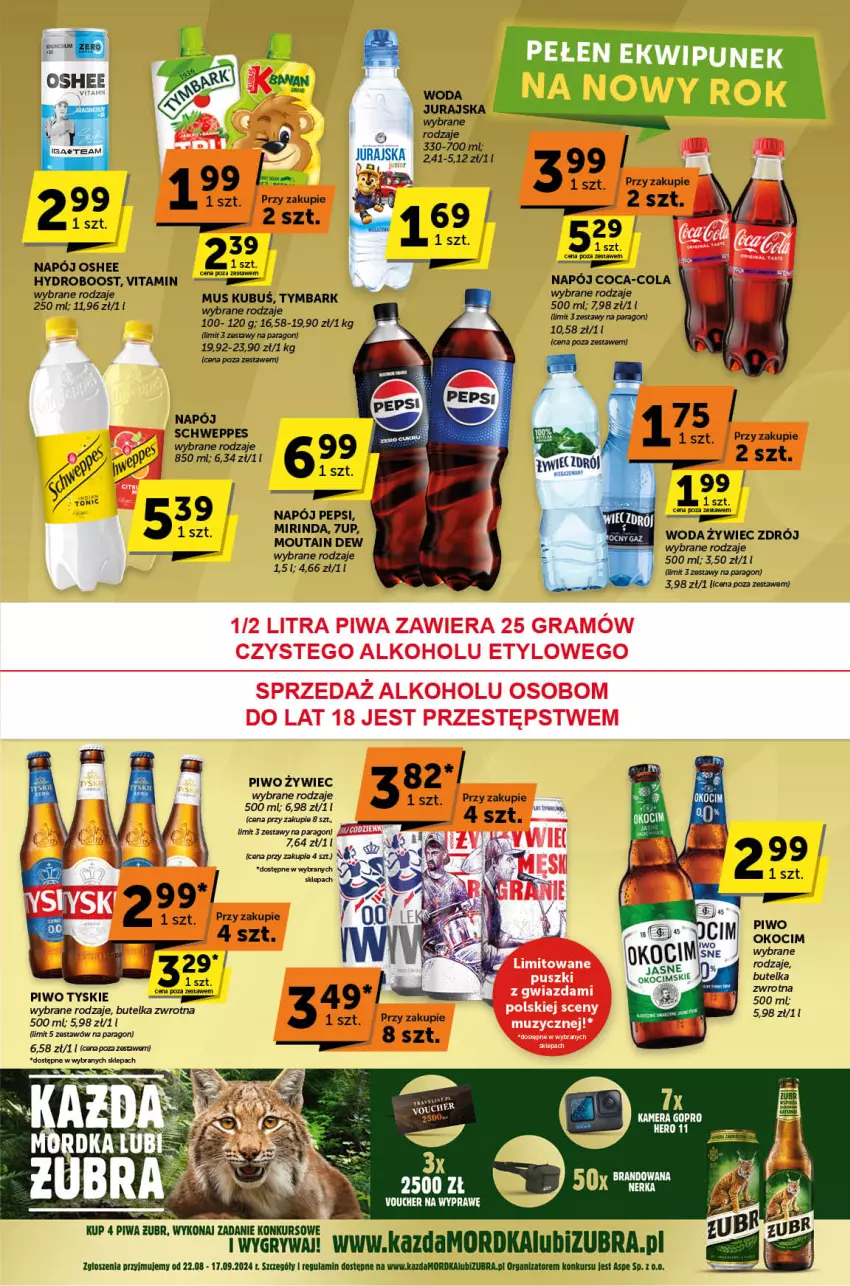 Gazetka promocyjna ABC - ważna 22.08 do 03.09.2024 - strona 7 - produkty: Coca-Cola, GoPro, Gry, Kamera, Koc, Mirinda, Napój, Okocim, Oshee, Pepsi, Piwo, Schweppes, Tyskie, Woda