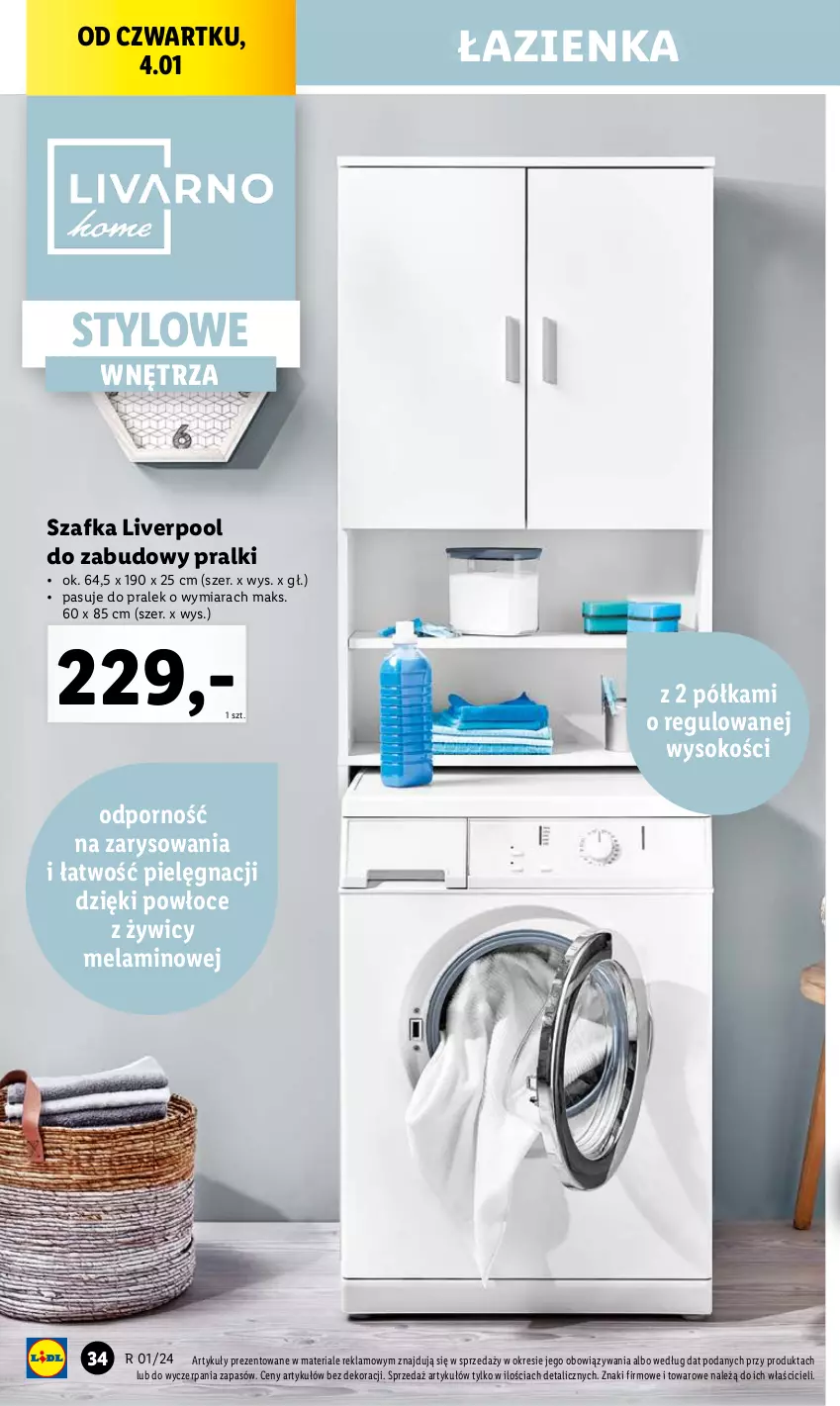 Gazetka promocyjna Lidl - GAZETKA - ważna 02.01 do 05.01.2024 - strona 36 - produkty: Półka, Por, Pralki, Sok, Sypialnia, Szafka