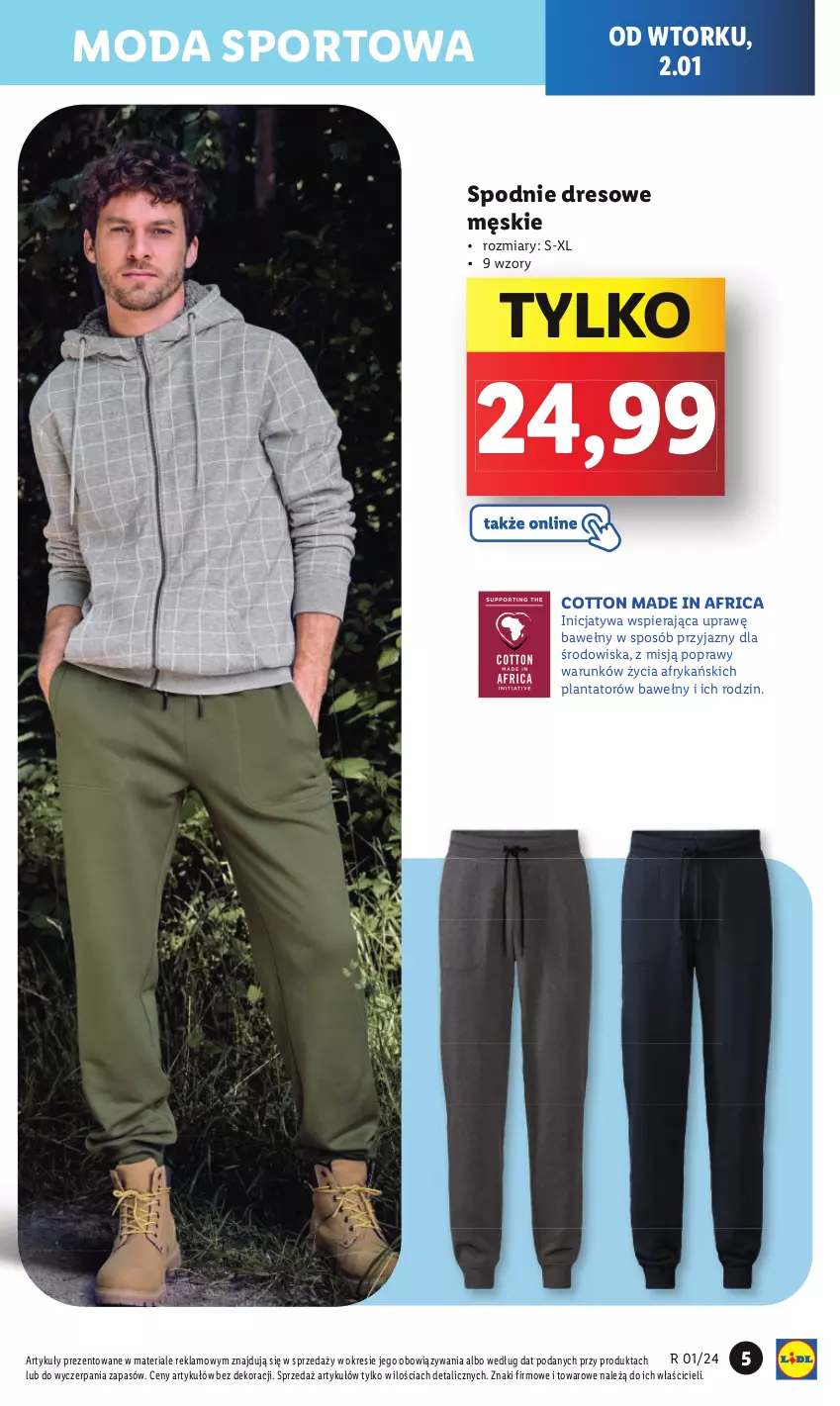 Gazetka promocyjna Lidl - GAZETKA - ważna 02.01 do 05.01.2024 - strona 7 - produkty: Dres, Moda, Por, Spodnie, Spodnie dresowe, Sport